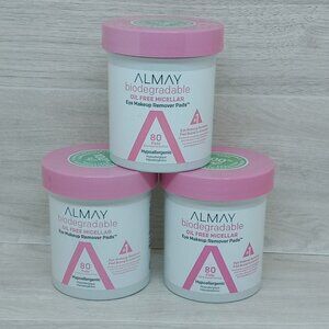 Almay Biodegradable Oil Free Micellar Eye Makeup Remover Pads 80ct (Pack of 3)
